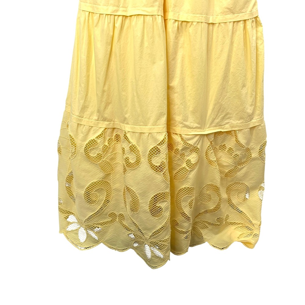 Haute Hippie cotton tiered smocked waist long dress Size‎ M buttermilk yellow - Picture 7 of 12